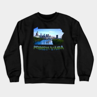 Pennsylvania State Outline (Philadelphia & Delaware River) Crewneck Sweatshirt